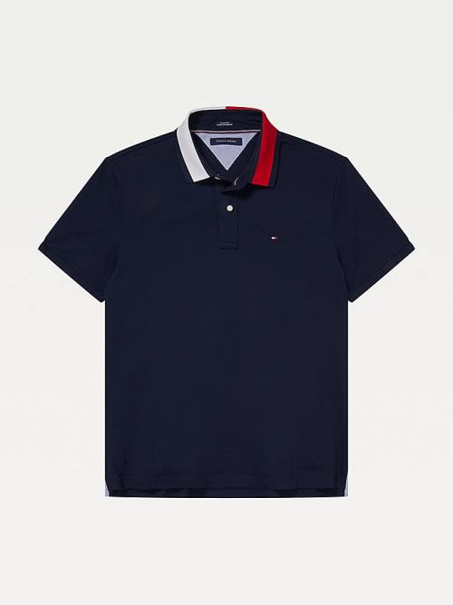 Tommy Hilfiger Adaptive Contrast Collar Custom Fit Póló Férfi Kék | TH432UOL