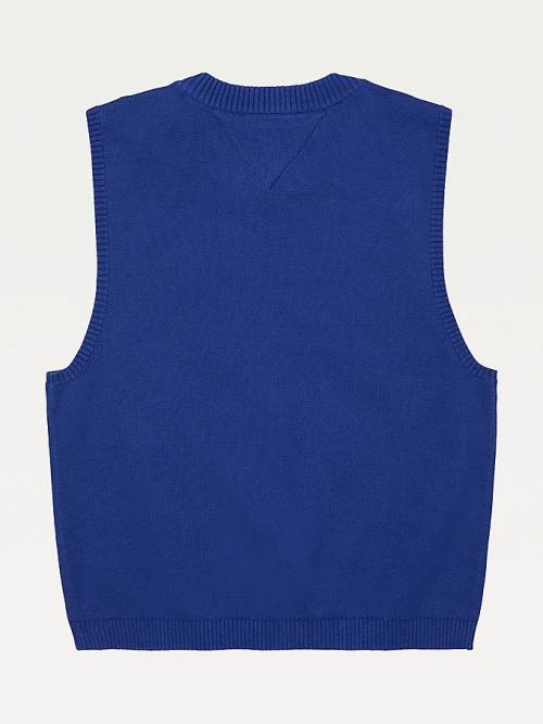 Tommy Hilfiger Adaptive Crop Mock Turtleneck Jumper Pulóverek Női Kék | TH125GKF