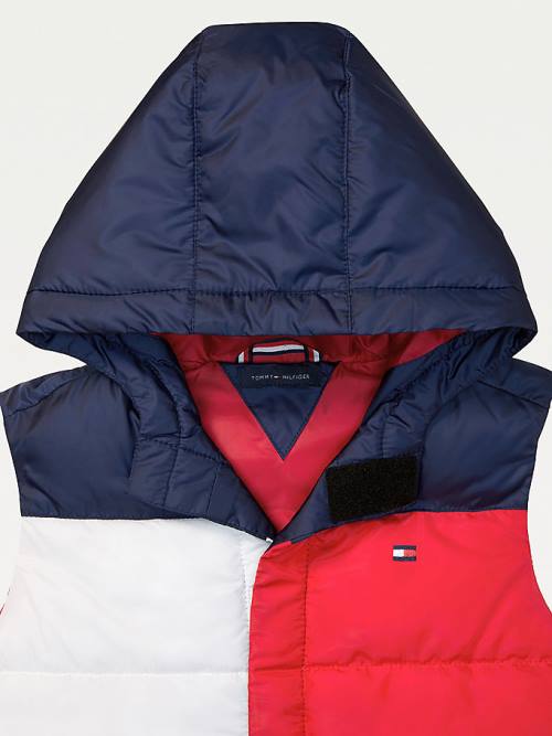 Tommy Hilfiger Adaptive Csuklyás Flag Vest Kabát Fiú Kék | TH036ZLW