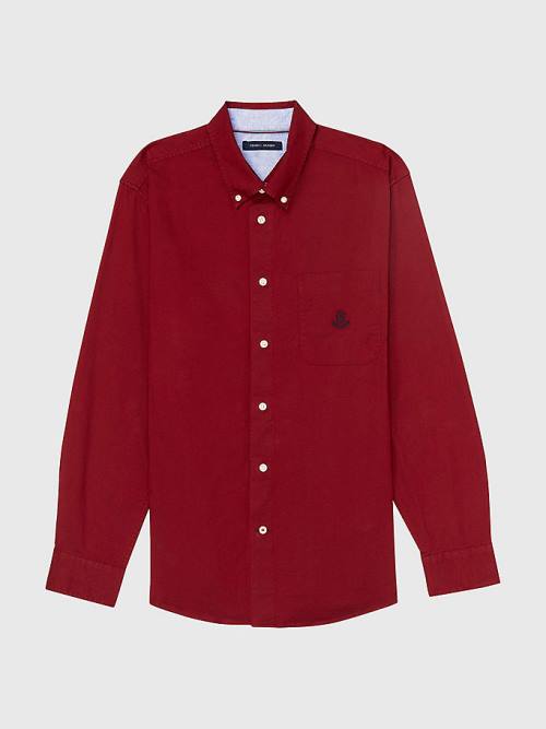 Tommy Hilfiger Adaptive Custom Fit Oxford Ingek Férfi Piros | TH573CPR