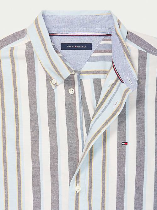 Tommy Hilfiger Adaptive Custom Fit Stripe Ingek Férfi Kék | TH403GWS