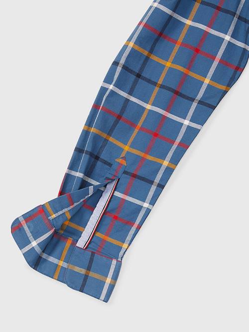 Tommy Hilfiger Adaptive Custom Fit Windowpane Check Ingek Férfi Kék | TH130KRG