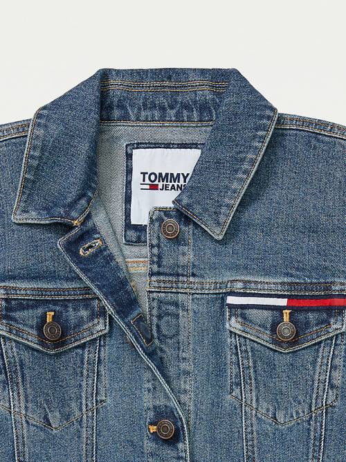 Tommy Hilfiger Adaptive Denim Trucker Kabát Női Kék | TH324QCL