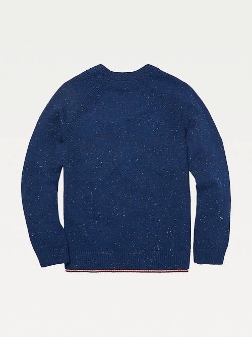 Tommy Hilfiger Adaptive Donegal Henley Jumper Pulóverek Női Kék | TH194WTO