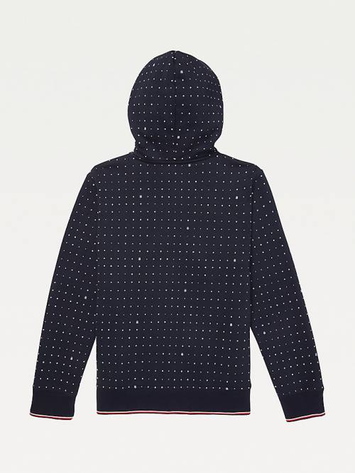 Tommy Hilfiger Adaptive Dot Print Kapucnis Pulóver Női Kék | TH634SAU