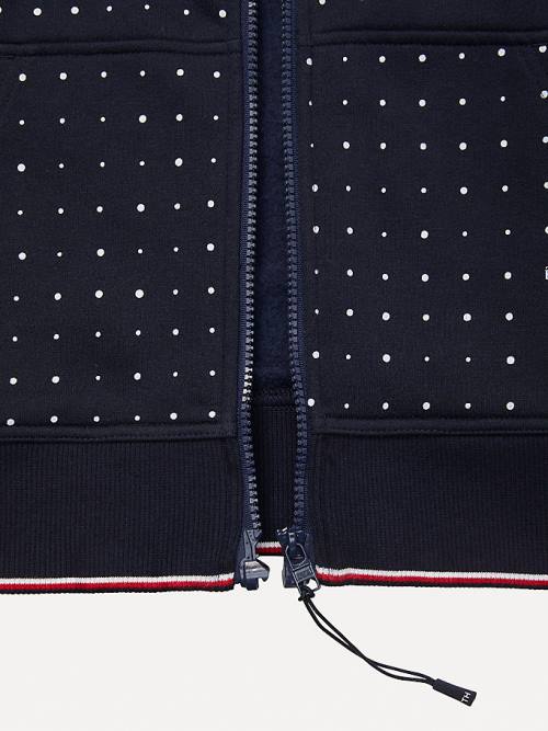 Tommy Hilfiger Adaptive Dot Print Kapucnis Pulóver Női Kék | TH634SAU