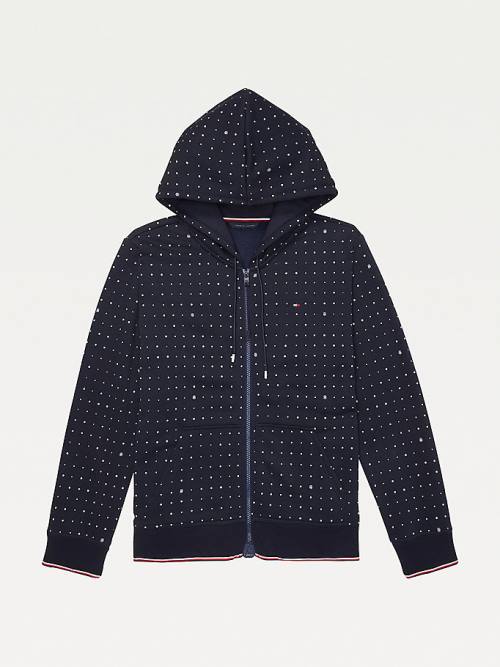 Tommy Hilfiger Adaptive Dot Print Kapucnis Pulóver Női Kék | TH634SAU