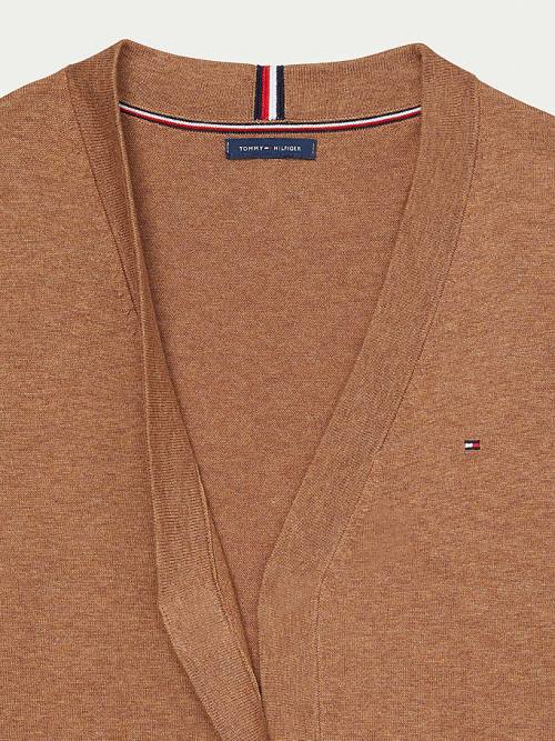 Tommy Hilfiger Adaptive Essential Pamut Cardigan Pulóverek Női Barna | TH051ONT