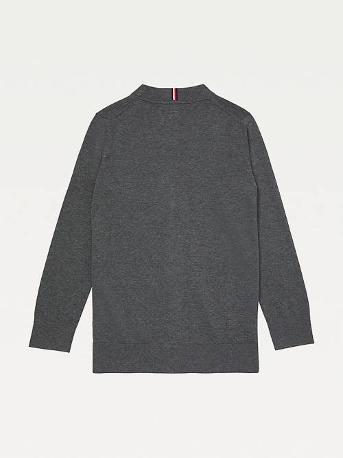 Tommy Hilfiger Adaptive Essential Pamut Cardigan Pulóverek Női Szürke | TH104EDS