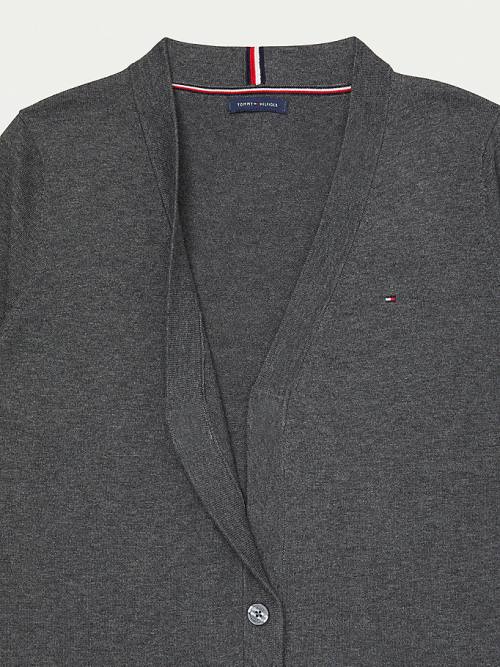 Tommy Hilfiger Adaptive Essential Pamut Cardigan Pulóverek Női Szürke | TH104EDS