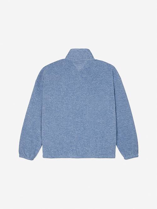 Tommy Hilfiger Adaptive Half Zip Popover Pulóver Női Kék | TH309QIT