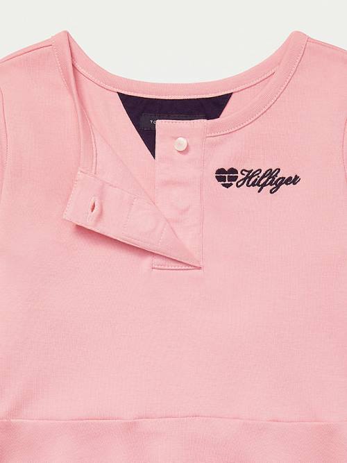 Tommy Hilfiger Adaptive Henley Ruha Lány Rózsaszín | TH170FRP