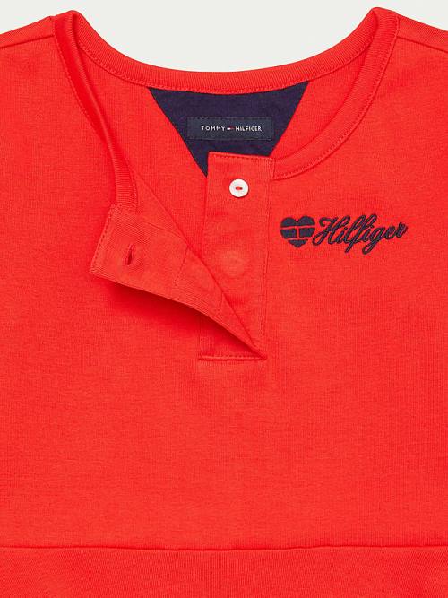 Tommy Hilfiger Adaptive Henley Ruha Lány Piros | TH851VOE