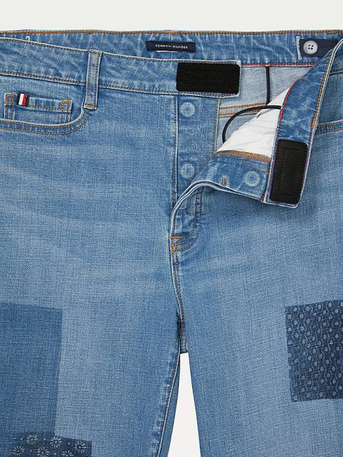 Tommy Hilfiger Adaptive High Rise Straight Patchwork Farmer Női Kék | TH893AHD