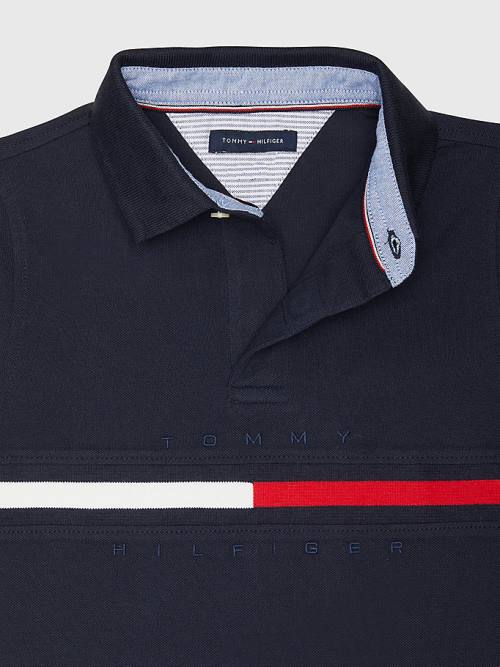 Tommy Hilfiger Adaptive Icons Stripe Polo Póló Fiú Kék | TH258HPR