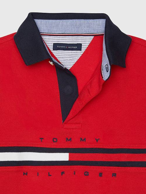 Tommy Hilfiger Adaptive Icons Stripe Polo Póló Fiú Piros | TH629BTA