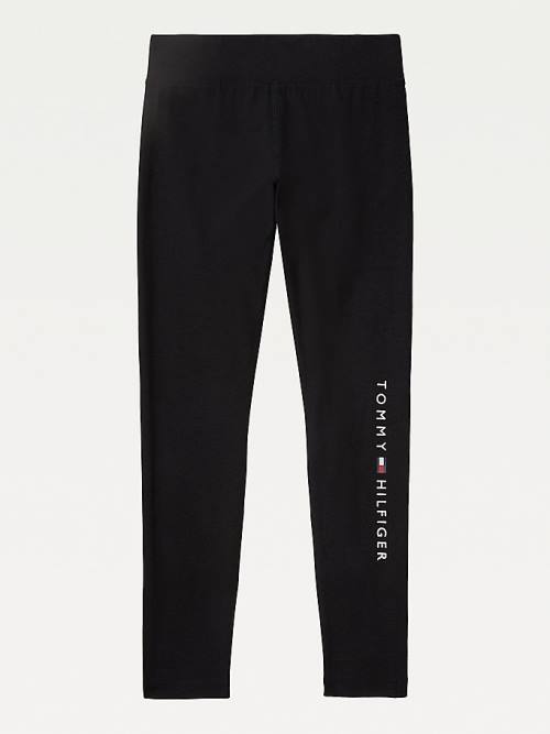 Tommy Hilfiger Adaptive Logo Leggings Női Fekete | TH907RCV