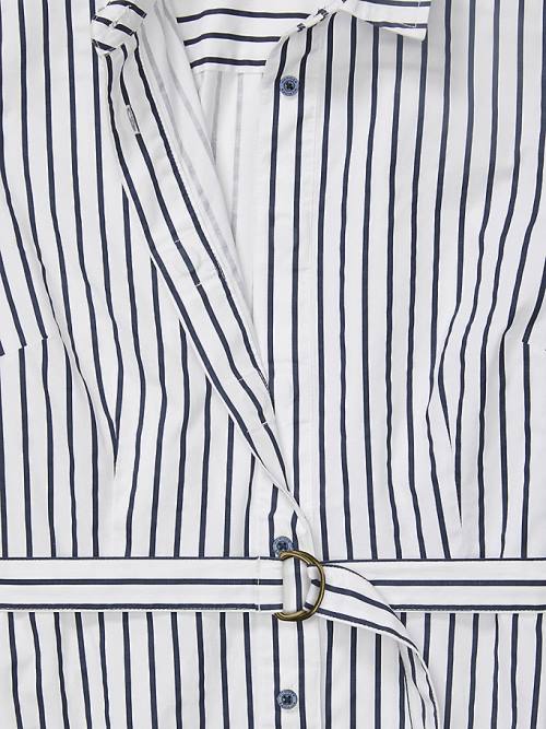 Tommy Hilfiger Adaptive Long Sleeve Stripe Shirt Ruha Női Kék | TH230YPW