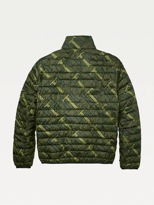 Tommy Hilfiger Adaptive Monogram Puffer Kabát Férfi Zöld | TH563OEI