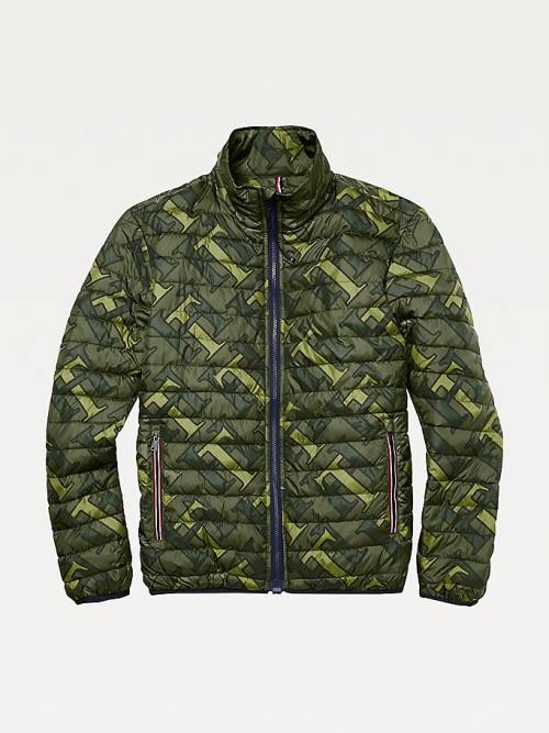 Tommy Hilfiger Adaptive Monogram Puffer Kabát Férfi Zöld | TH563OEI