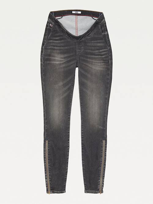 Tommy Hilfiger Adaptive Natalia Ultra High Rise Denim Leggings Farmer Női Szürke | TH940CBD