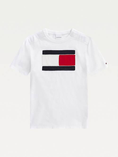 Tommy Hilfiger Adaptive Oversize Flag Logo Póló Fiú Fehér | TH317KXA