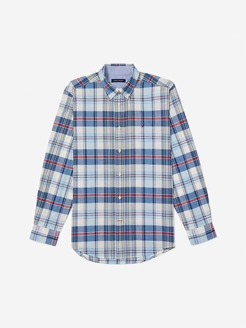 Tommy Hilfiger Adaptive Plaid Check Regular Fit Ingek Férfi Kék | TH783UZP