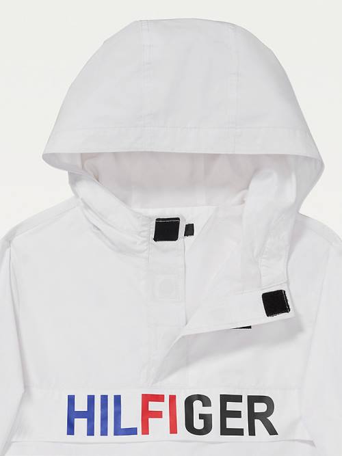 Tommy Hilfiger Adaptive Popover Anorak Kabát Fiú Fehér | TH165DZY