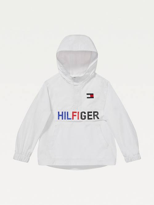 Tommy Hilfiger Adaptive Popover Anorak Kabát Fiú Fehér | TH165DZY