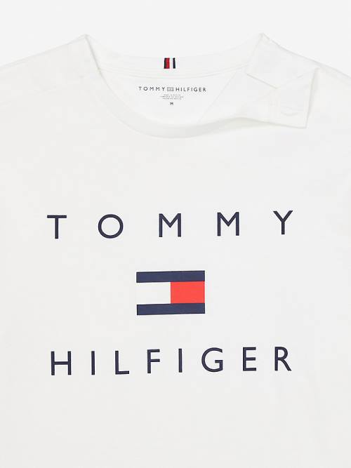 Tommy Hilfiger Adaptive Pure Pamut Logo Póló Férfi Fehér | TH156VOD