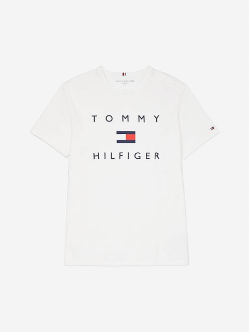 Tommy Hilfiger Adaptive Pure Pamut Logo Póló Férfi Fehér | TH156VOD