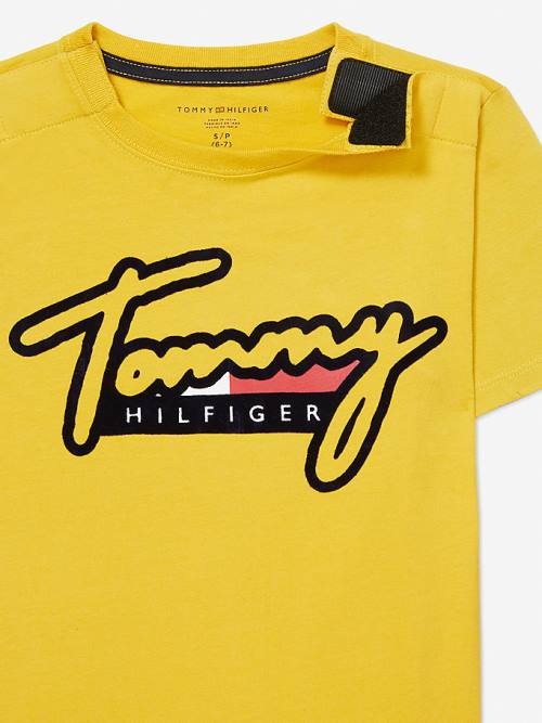 Tommy Hilfiger Adaptive Pure Pamut Logo Póló Fiú Sárga | TH350SVR