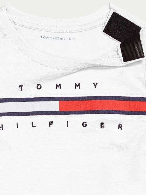 Tommy Hilfiger Adaptive Pure Pamut Logo Póló Lány Fehér | TH867GHT