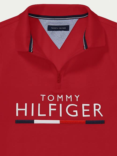 Tommy Hilfiger Adaptive Pure Pamut Polo Póló Fiú Piros | TH154YBP