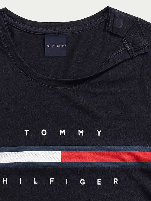 Tommy Hilfiger Adaptive Pure Pamut Póló Női Kék | TH268BIT