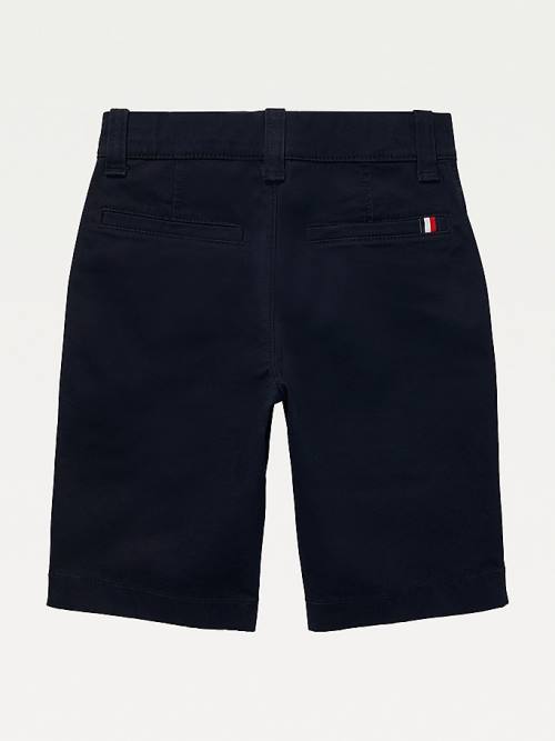 Tommy Hilfiger Adaptive Seated Fit Lapos Front Shorts Nadrág Fiú Kék | TH652SKO