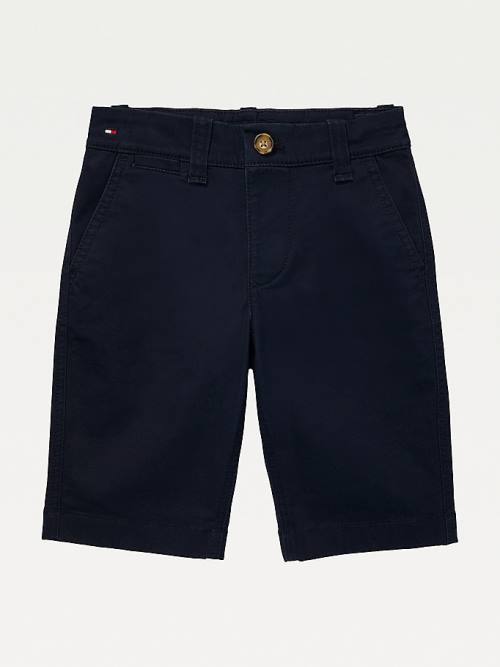 Tommy Hilfiger Adaptive Seated Fit Lapos Front Shorts Nadrág Fiú Kék | TH652SKO