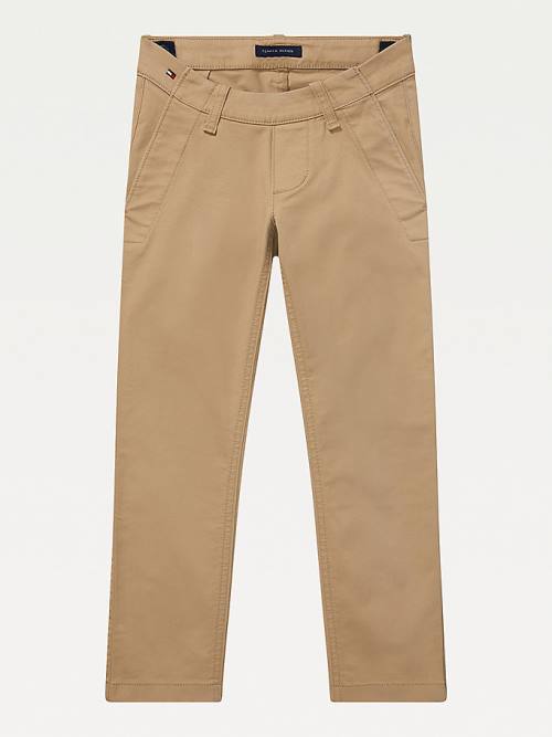 Tommy Hilfiger Adaptive Seated Fit Stretch Chinos Nadrág Fiú Khaki | TH430LMG