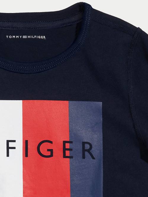 Tommy Hilfiger Adaptive Sensory Flag Logo Póló Fiú Kék | TH083YCE