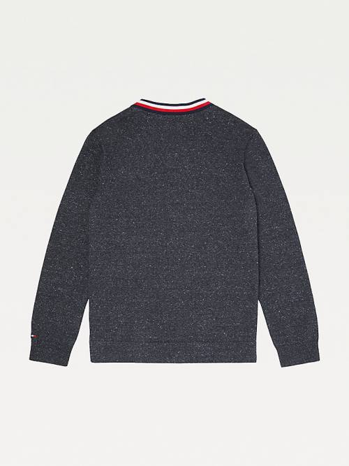 Tommy Hilfiger Adaptive Signature Collar Cardigan Pulóverek Férfi Fekete | TH943RYB