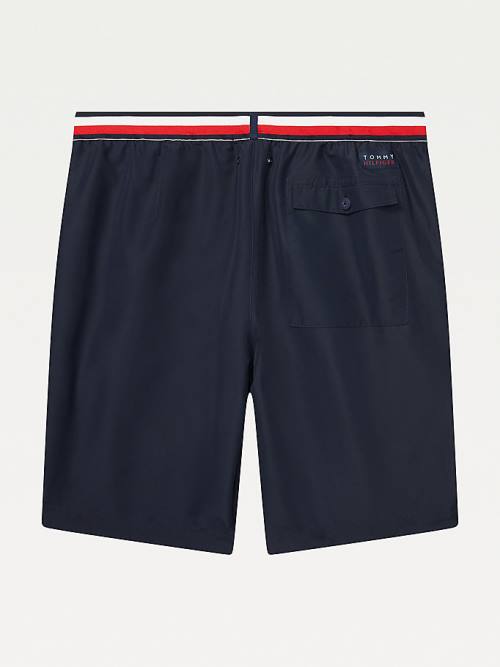 Tommy Hilfiger Adaptive Signature Mid-Length Shorts Fürdőruha Férfi Kék | TH385TDC