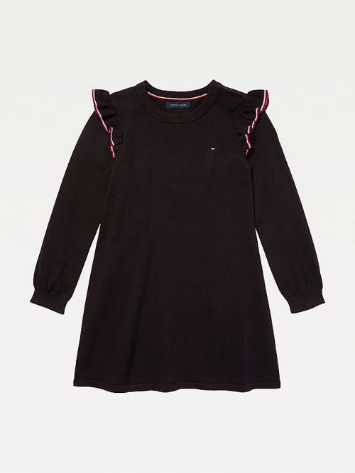 Tommy Hilfiger Adaptive Signature Trim Jumper Ruha Lány Fekete | TH531BJS