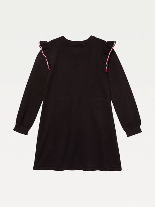 Tommy Hilfiger Adaptive Signature Trim Jumper Ruha Lány Fekete | TH531BJS