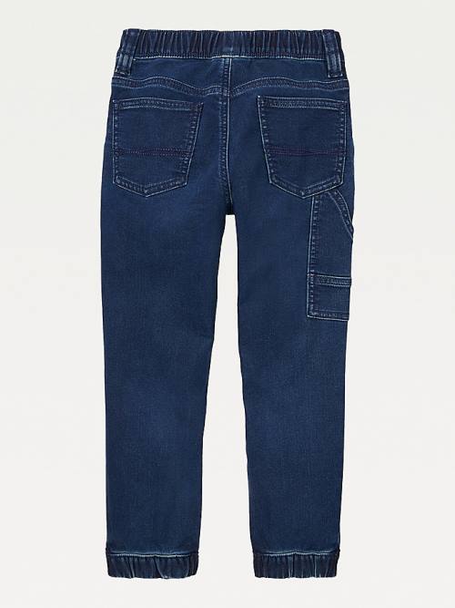 Tommy Hilfiger Adaptive Slim Straight Denim Joggers Farmer Fiú Kék | TH702UJT