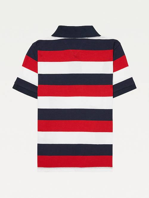 Tommy Hilfiger Adaptive Stripe Polo Póló Fiú Kék | TH124MDE