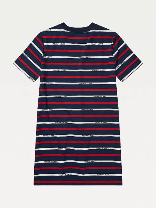 Tommy Hilfiger Adaptive Stripe Print Ruha Női Kék | TH806KNY