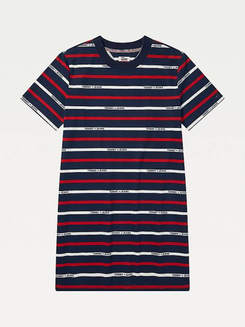 Tommy Hilfiger Adaptive Stripe Print Ruha Női Kék | TH806KNY