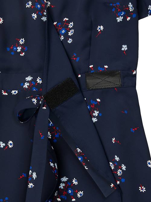 Tommy Hilfiger Adaptive Wrap Floral Print Ruha Női Kék | TH039ANZ