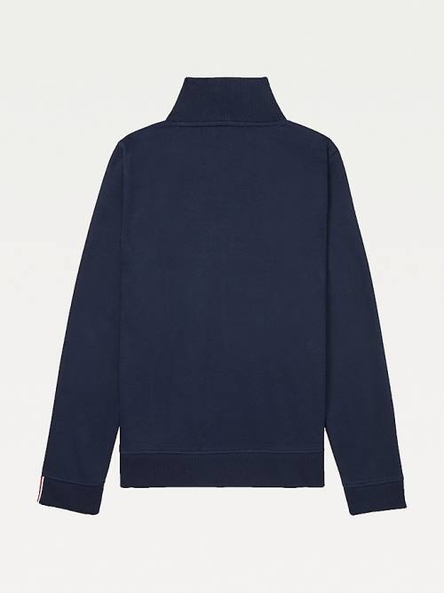 Tommy Hilfiger Adaptive Zipped Neck Flag Pulóver Női Kék | TH761JPU