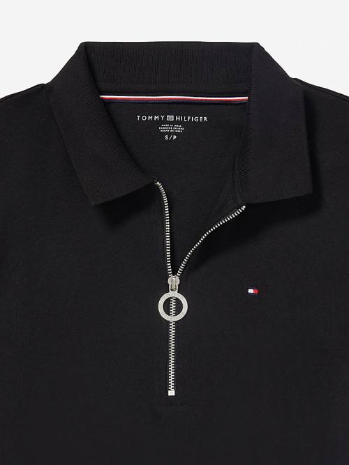 Tommy Hilfiger Adaptive Zipped Slim Fit Póló Női Fekete | TH294VHY